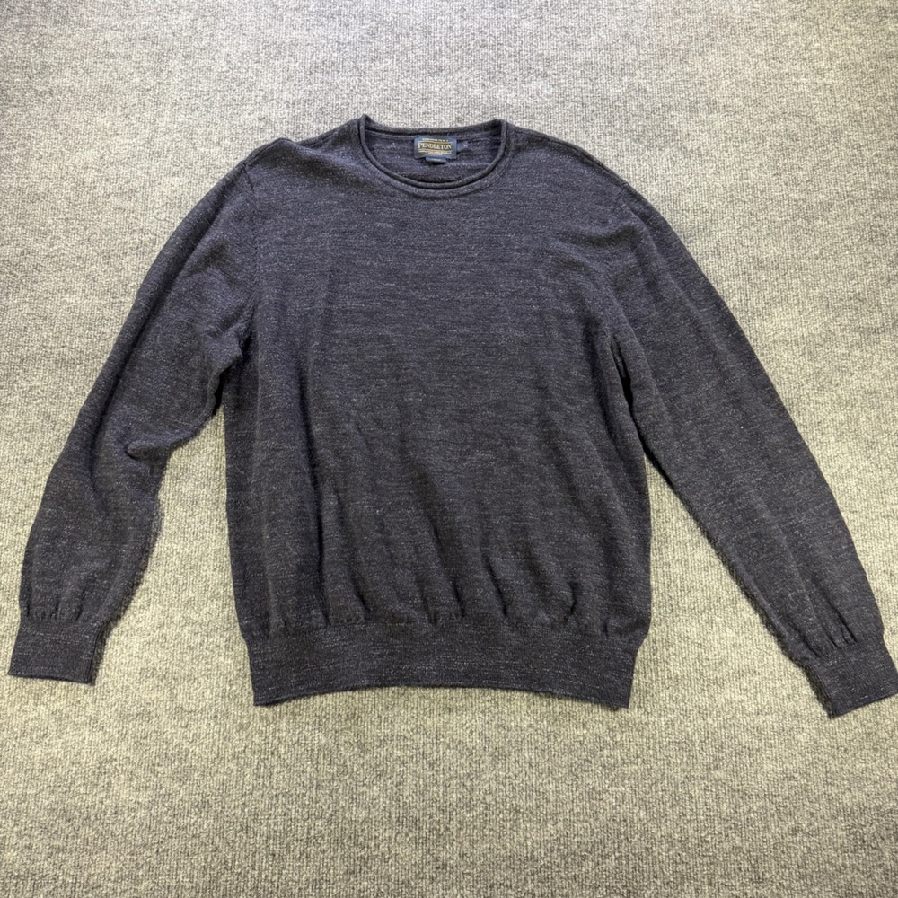 Pendleton Mens Charcoal Gray Wool Blend Crewneck Sweater Large RF315-61430